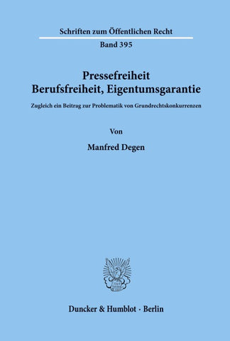 Pressefreiheit, Berufsfreiheit, Eigentumsgarantie.