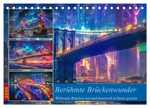 Berühmte Brückenwunder (Tischkalender 2026 DIN A5 quer), CALVENDO Monatskalender