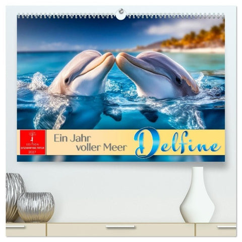Delfine - ein Jahr voller Meer (hochwertiger Premium Wandkalender 2027 DIN A2 quer), Kunstdruck in Hochglanz