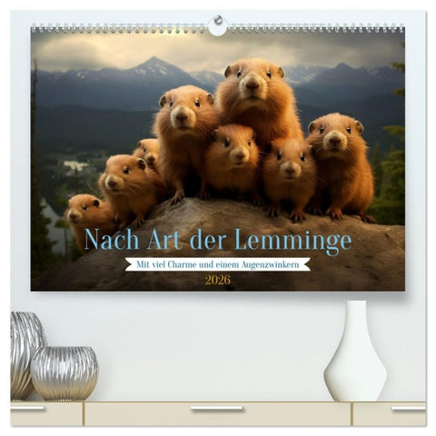 Nach Art der Lemminge (hochwertiger Premium Wandkalender 2026 DIN A2 quer), Kunstdruck in Hochglanz