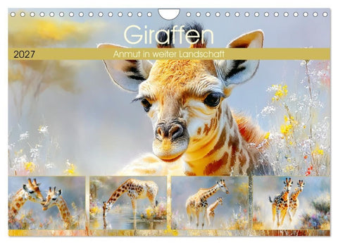 Giraffen. Anmut in weiter Landschaft (Wandkalender 2027 DIN A4 quer), CALVENDO Monatskalender