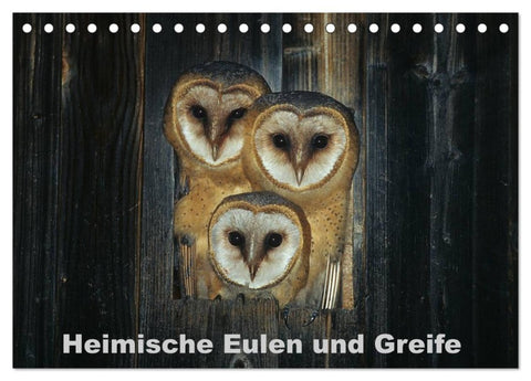 Heimische Eulen und Greife (Tischkalender 2026 DIN A5 quer), CALVENDO Monatskalender