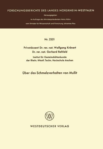 Über das Schmelzverhalten von Mullit