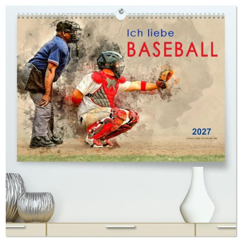 Ich liebe Baseball (hochwertiger Premium Wandkalender 2027 DIN A2 quer), Kunstdruck in Hochglanz