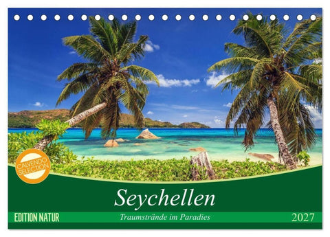 Seychellen - Traumstrände im Paradies (Tischkalender 2027 DIN A5 quer), CALVENDO Monatskalender
