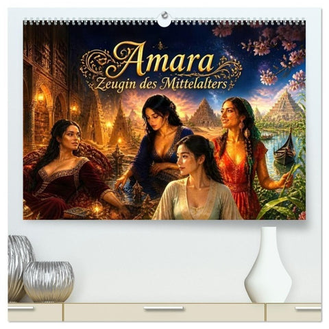 Amara - Zeugin des Mittelalters (hochwertiger Premium Wandkalender 2027 DIN A2 quer), Kunstdruck in Hochglanz