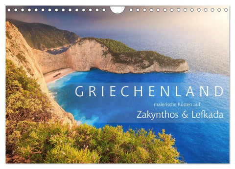 Griechenland - Malerische Küsten auf Zakynthos und Lefkada (Wandkalender 2027 DIN A4 quer), CALVENDO Monatskalender