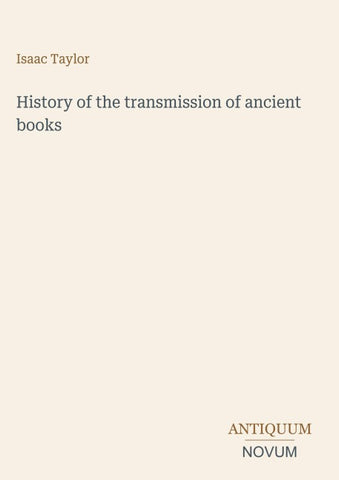 History of the transmission of ancient books