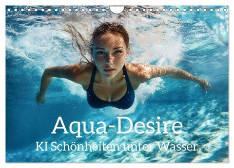 Aqua Desire - KI-Schönheiten unter Wasser (Wandkalender 2026 DIN A4 quer), CALVENDO Monatskalender