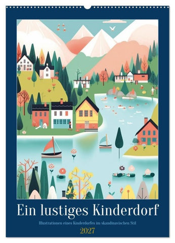 Ein lustiges Kinderdorf (Wandkalender 2027 DIN A2 hoch), CALVENDO Monatskalender