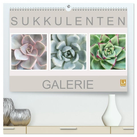 Sukkulenten Galerie (hochwertiger Premium Wandkalender 2027 DIN A2 quer), Kunstdruck in Hochglanz
