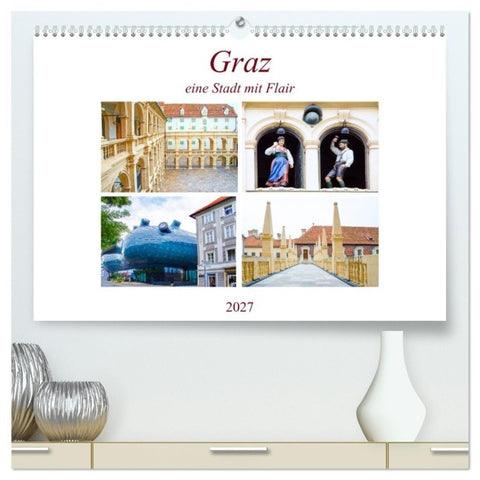 Graz - eine Stadt mit Flair (hochwertiger Premium Wandkalender 2027 DIN A2 quer), Kunstdruck in Hochglanz