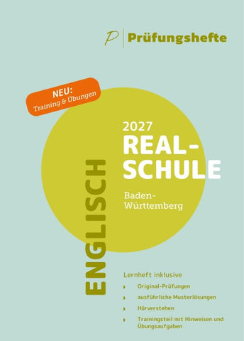 Prüfungsheft Realschule 2027 BW – Englisch