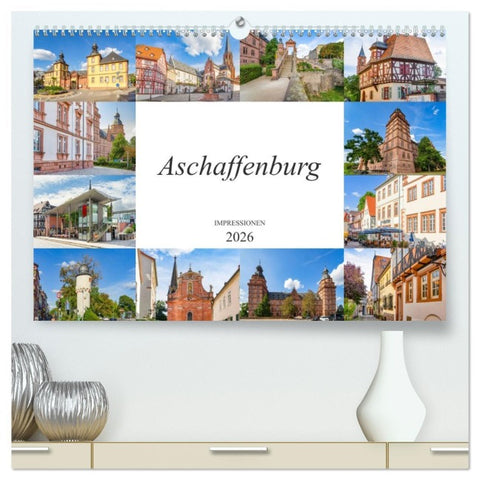 Aschaffenburg Impressionen (hochwertiger Premium Wandkalender 2026 DIN A2 quer), Kunstdruck in Hochglanz