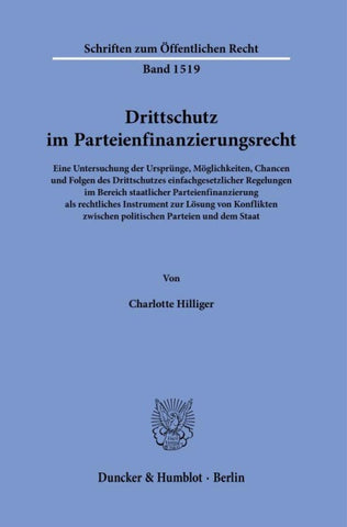 Drittschutz im Parteienfinanzierungsrecht.
