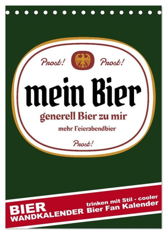 BIER Wandkalender -Trinken mit Stil (Tischkalender 2027 DIN A5 hoch), CALVENDO Monatskalender