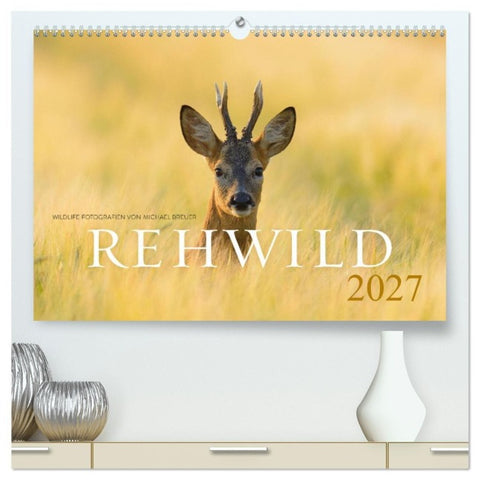 Rehwild 2027 (hochwertiger Premium Wandkalender 2027 DIN A2 quer), Kunstdruck in Hochglanz