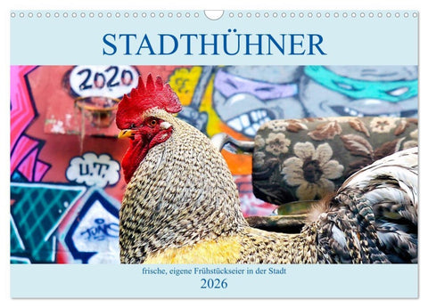 Stadthühner (Wandkalender 2026 DIN A3 quer), CALVENDO Monatskalender