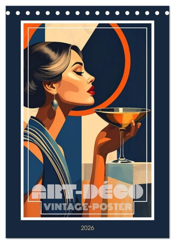 Art-Déco Vintage-Poster (Tischkalender 2026 DIN A5 hoch), CALVENDO Monatskalender