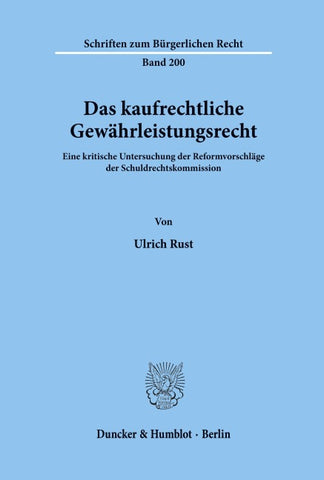 Das kaufrechtliche Gewährleistungsrecht.