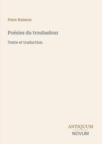 Poésies du troubadour