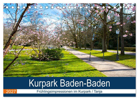 Kurpark Baden-Baden (Tischkalender 2027 DIN A5 quer), CALVENDO Monatskalender