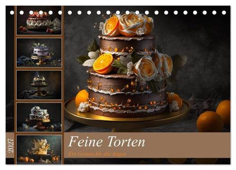 Feine Torten (Tischkalender 2027 DIN A5 quer), CALVENDO Monatskalender