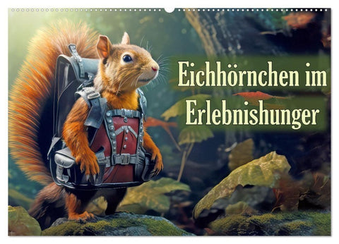 Eichhörnchen im Erlebnishunger (Wandkalender 2027 DIN A2 quer), CALVENDO Monatskalender