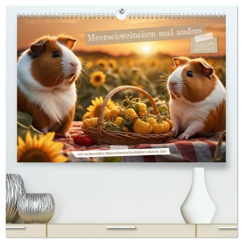 Meerschweinchen mal anders! (hochwertiger Premium Wandkalender 2027 DIN A2 quer), Kunstdruck in Hochglanz
