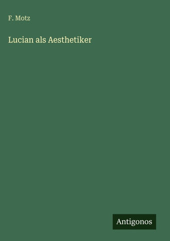 Lucian als Aesthetiker