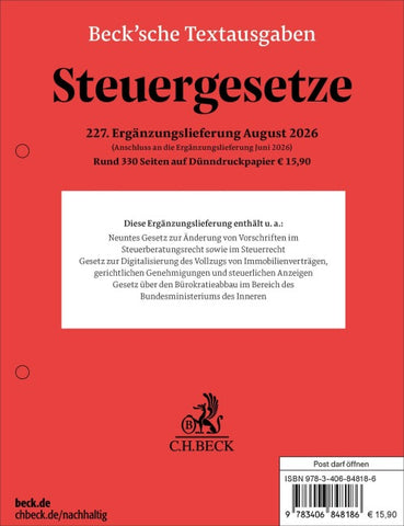 Steuergesetze 227. Ergänzungslieferung