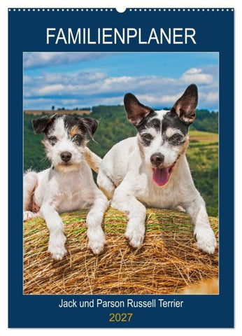 Familienplaner Jack und Parson Russell Terrier (Wandkalender 2027 DIN A2 hoch), CALVENDO Monatskalender