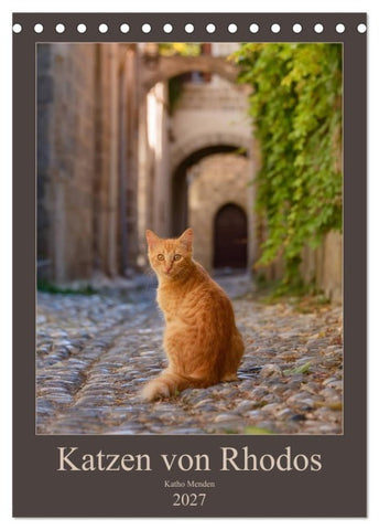 Katzen von Rhodos (Tischkalender 2027 DIN A5 hoch), CALVENDO Monatskalender