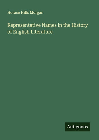 Representative Names in the History of English Literature