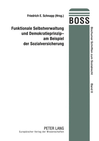 Funktionale Selbstverwaltung und Demokratieprinzip – am Beispiel der Sozialversicherung