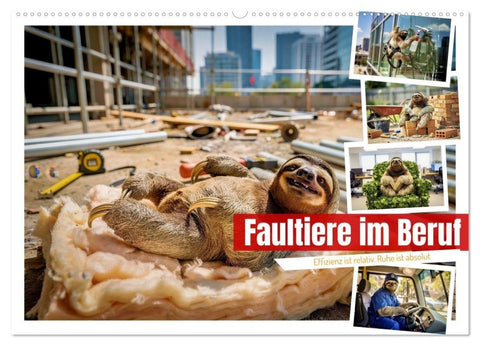 Faultiere im Beruf (Wandkalender 2027 DIN A2 quer), CALVENDO Monatskalender
