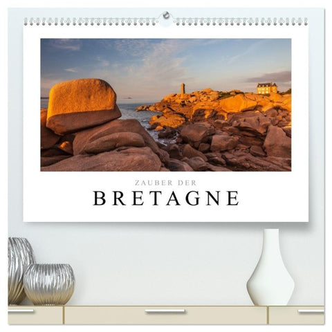 Bretagne - Zauber der Côte de Granit Rose (hochwertiger Premium Wandkalender 2027 DIN A2 quer), Kunstdruck in Hochglanz