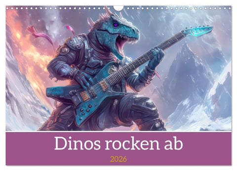 Dinos rocken ab (Wandkalender 2026 DIN A3 quer), CALVENDO Monatskalender