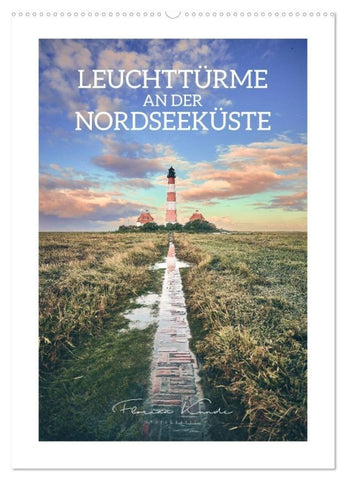 Leuchttürme an der Nordseeküste (Wandkalender 2027 DIN A2 hoch), CALVENDO Monatskalender
