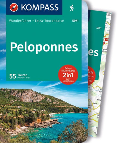 KOMPASS Wanderführer Peloponnes, 55 Touren mit Extra-Tourenkarte
