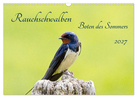 Rauchschwalben - Boten des Sommers (Wandkalender 2027 DIN A3 quer), CALVENDO Monatskalender