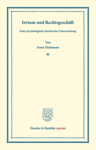 Irrtum und Rechtsgeschäft