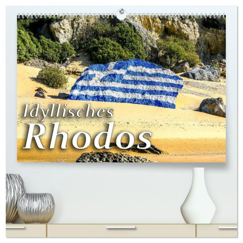 Idyllisches Rhodos (hochwertiger Premium Wandkalender 2027 DIN A2 quer), Kunstdruck in Hochglanz