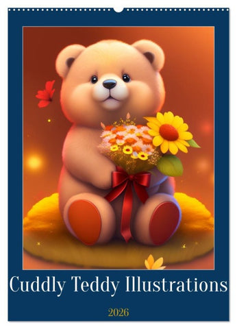 Cuddly Teddy Illustrations (Wall Calendar 2026 DIN A2 portrait), CALVENDO 12 Month Wall Calendar