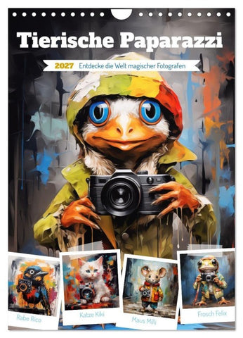 Tierische Paparazzi (Wandkalender 2027 DIN A4 hoch), CALVENDO Monatskalender