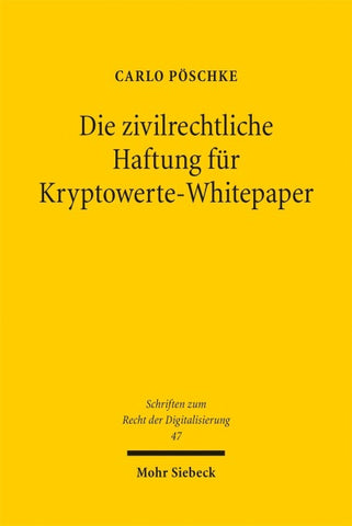 Die zivilrechtliche Haftung für Kryptowerte-Whitepaper