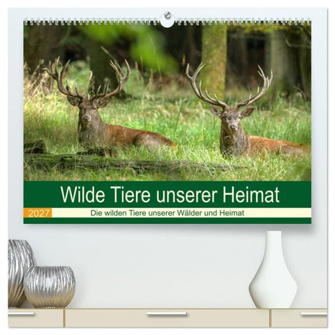 Wilde Tiere unserer Heimat (hochwertiger Premium Wandkalender 2027 DIN A2 quer), Kunstdruck in Hochglanz