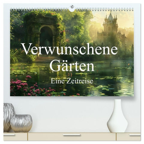 Verwunschene Gärten - Eine Zeitreise (hochwertiger Premium Wandkalender 2027 DIN A2 quer), Kunstdruck in Hochglanz