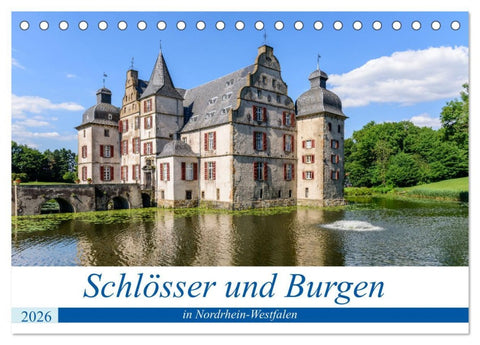 Schlösser und Burgen in NRW (Tischkalender 2026 DIN A5 quer), CALVENDO Monatskalender