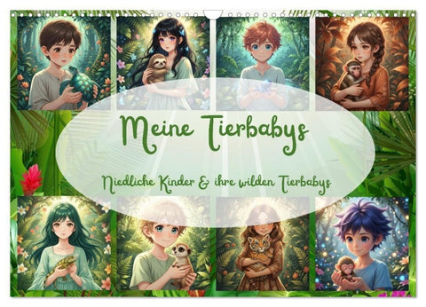 Meine Tierbabys (Wandkalender 2027 DIN A3 quer), CALVENDO Monatskalender